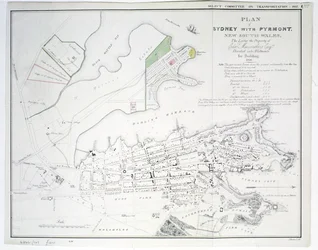 Plan de Sydney avec Pyrmont, Nouvelle-Galles du Sud, ce dernier la propriété d